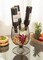 Vintage Decorative Metal Wire Goblet Shaped Freestanding Wine Bottle and Cork Holder